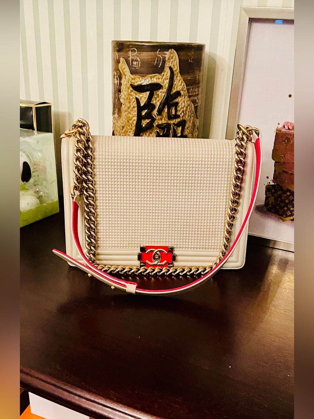 Chanel Cube  Medium Boy Bag GHW   with Dust Bag and COA
